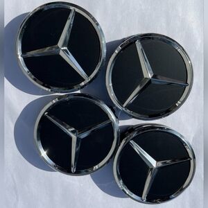 4 Mercedes Benz 75mm 3" silver rim center caps see ALL pictures